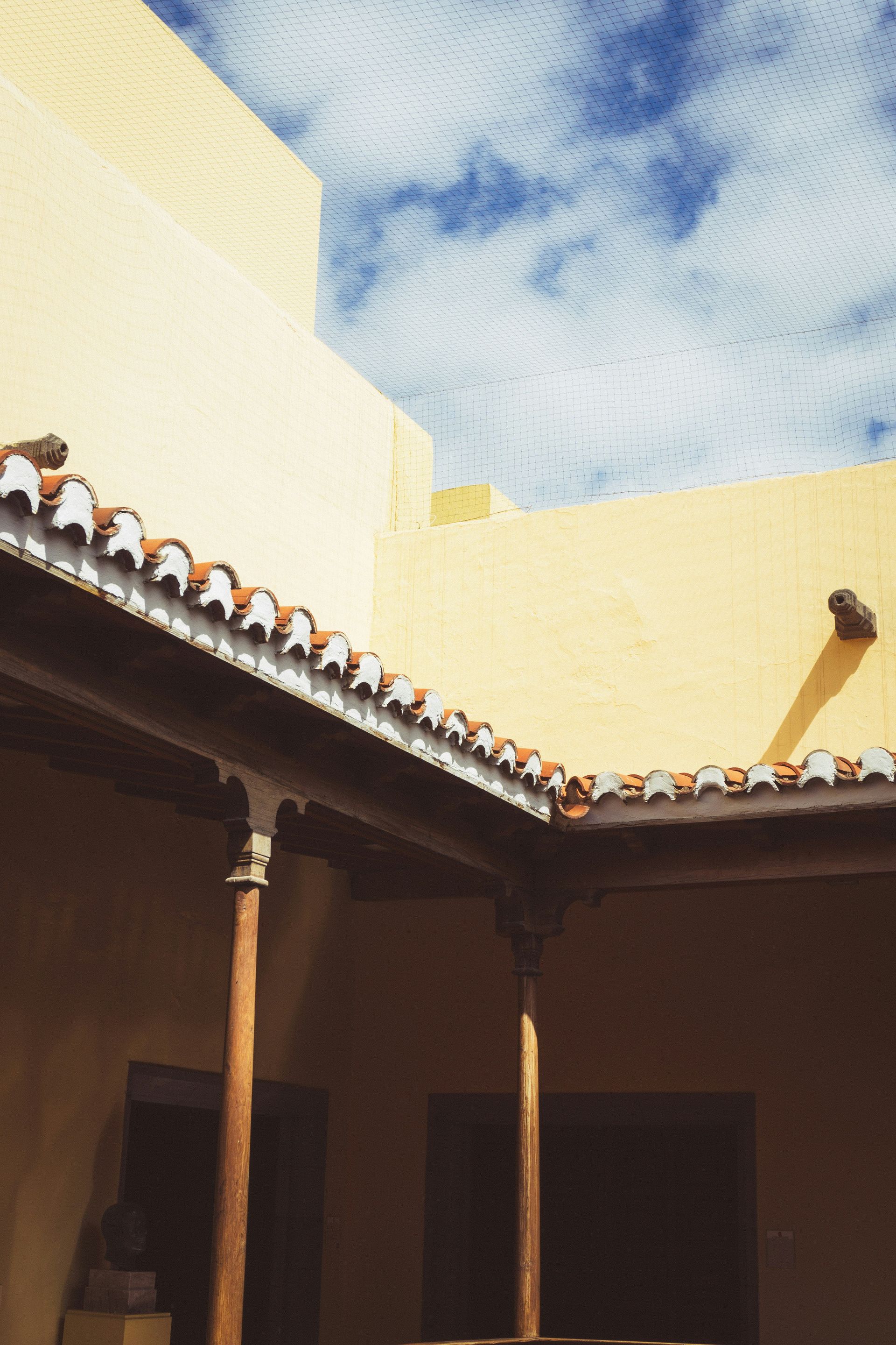 a building with a roof